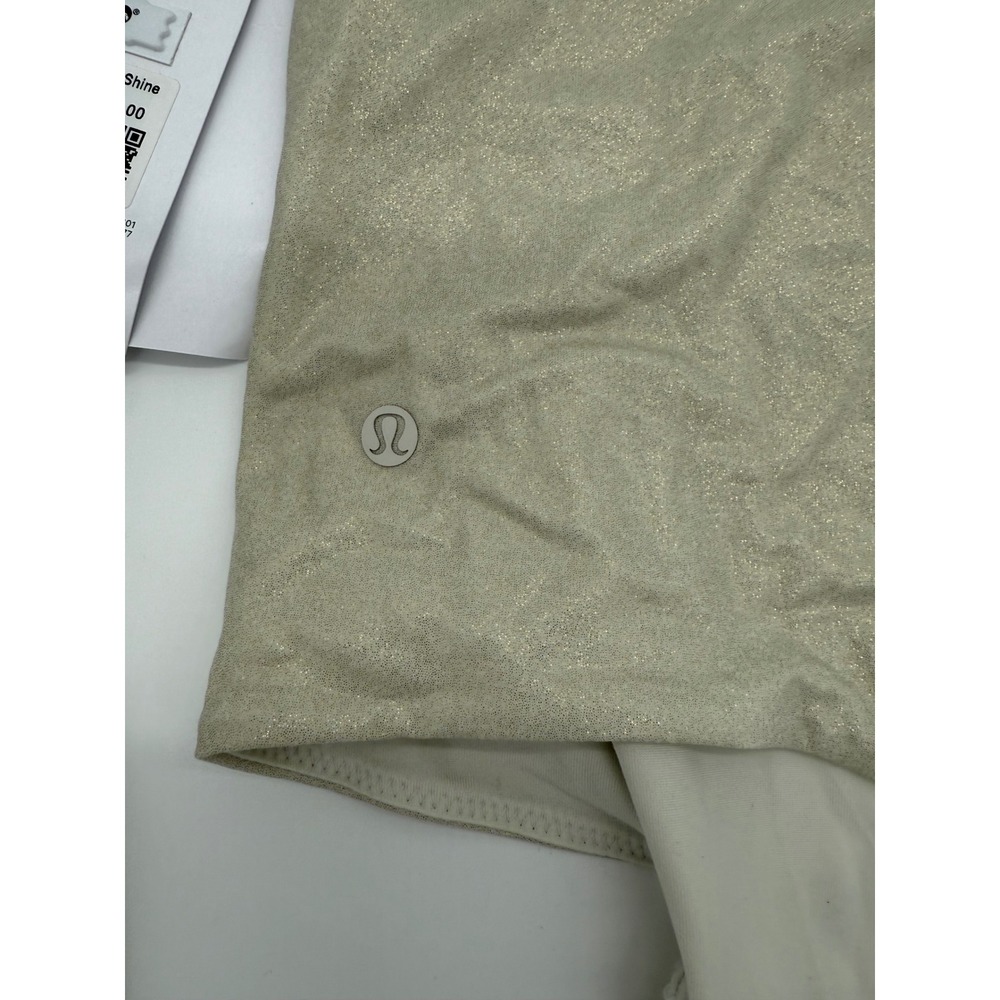 Lululemon Align Long Sleeve Square Neck Bodysuit Gold Metallic Shine - Picture 3 of 4